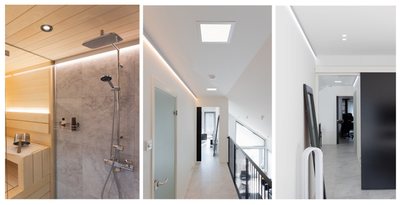 Indirect light on the ceiling, retrofittable with LED profile
