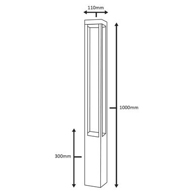 Outdoor LED pillar - FUNK PILLAR 1000 black 10W, IP65, 3500K