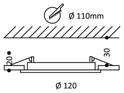 Technical diagram of a 110 mm circular saw blade with marked angles and dimensions, showing its design for accurate cutting.
