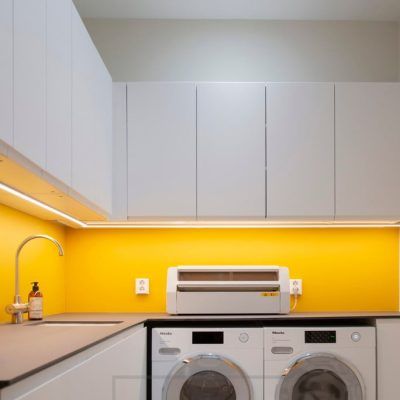 Led ribbon in utility room Led ribbon in utility room